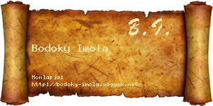 Bodoky Imola névjegykártya